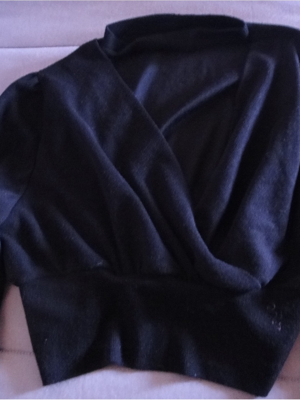 Women's Black Wrap-Front Hoodie Sweatshirt